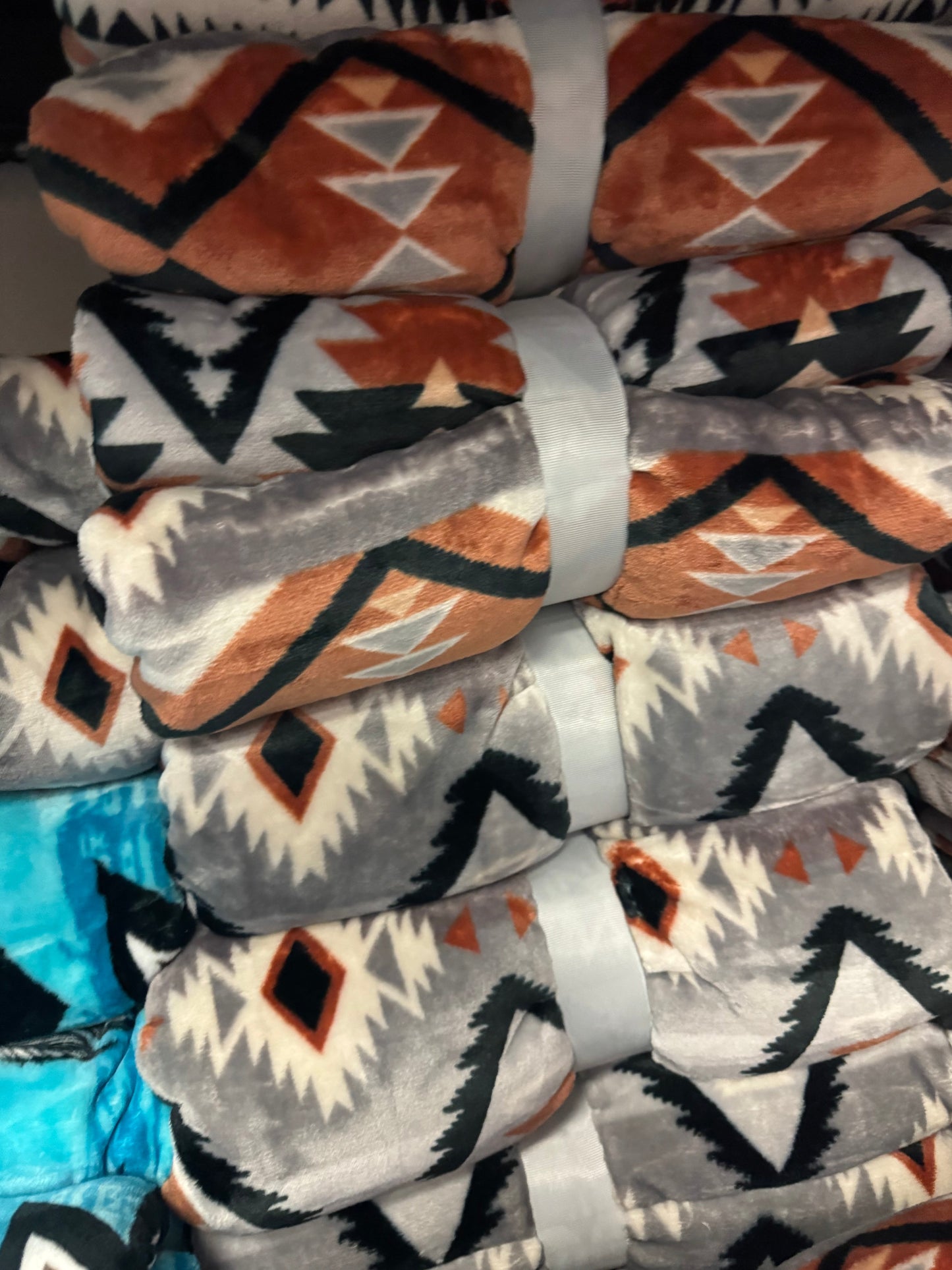 Langley Brown & Grey Aztec Blanket