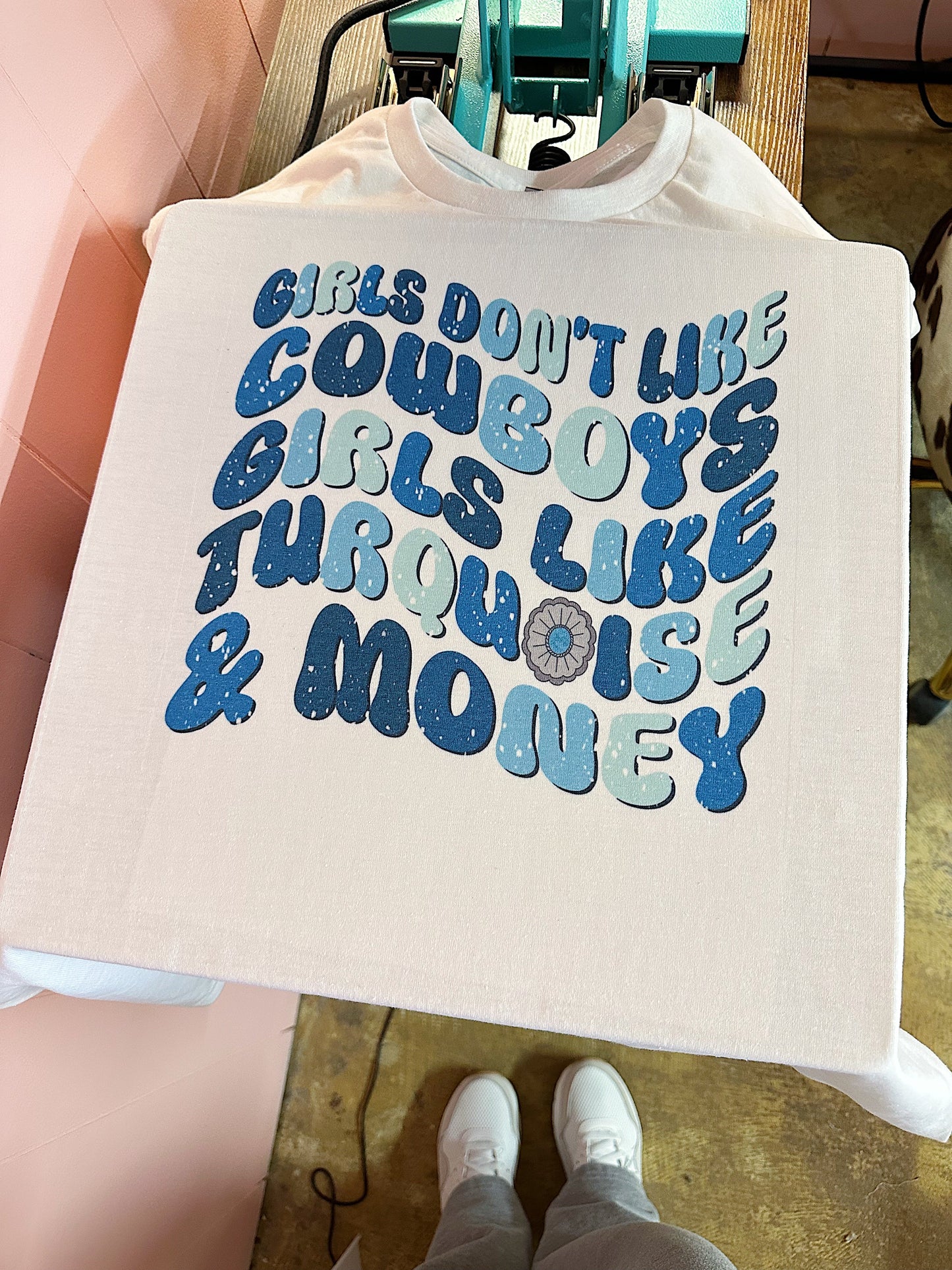 Turquoise & Money TEE or CREWNECK