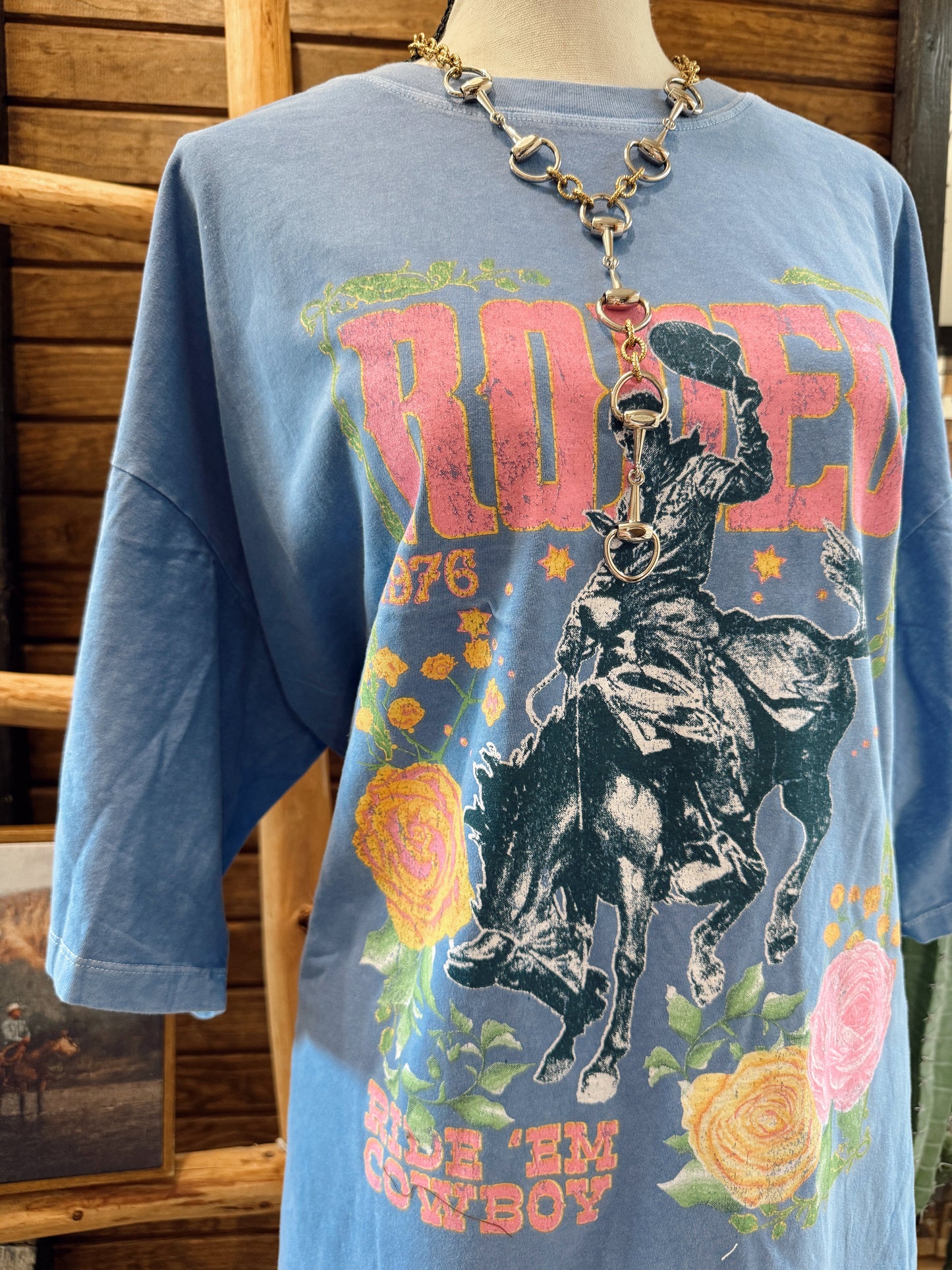 The Ride Em Tee - Cobalt