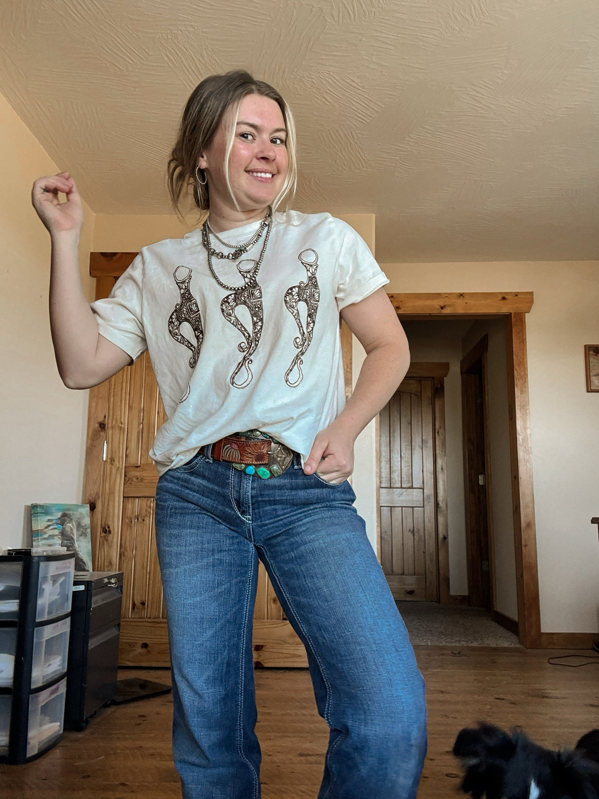 Triple Bit Cropped Tee (Tan)