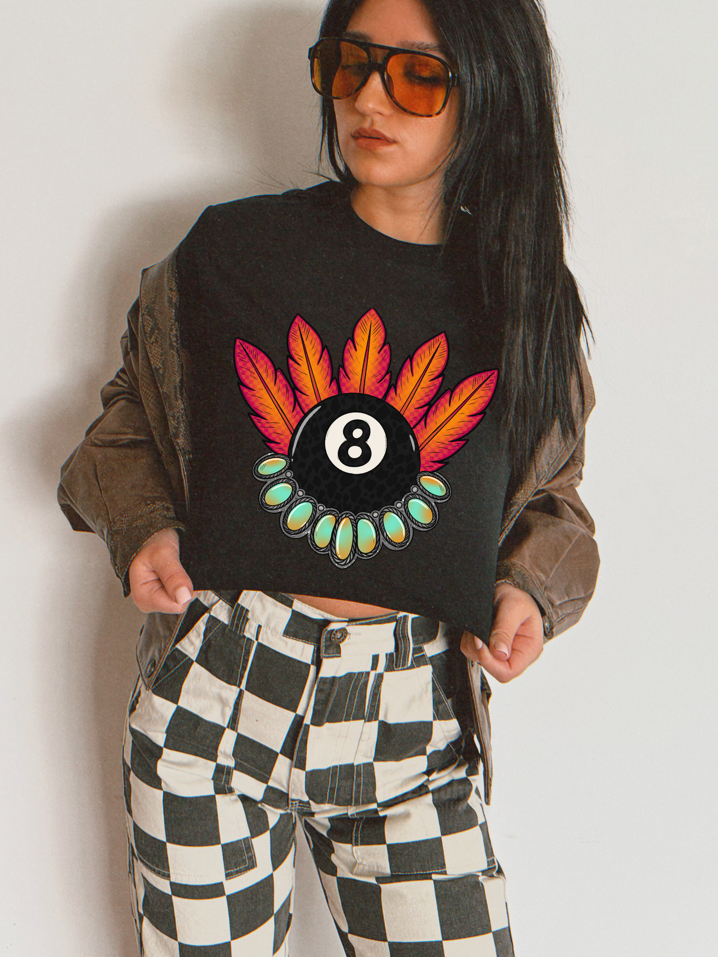 Feathered 8 ball Tee