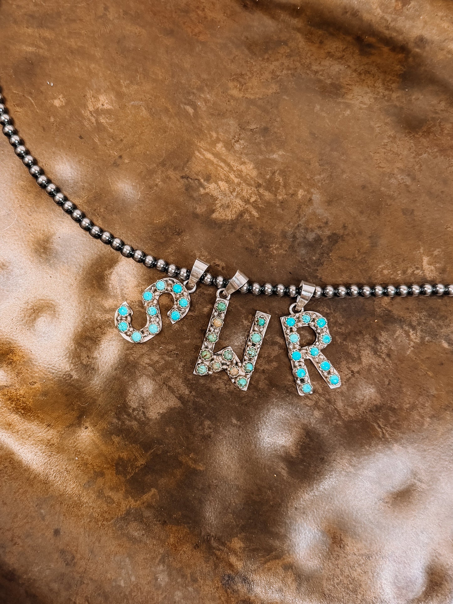 Turquoise Initial Pendant