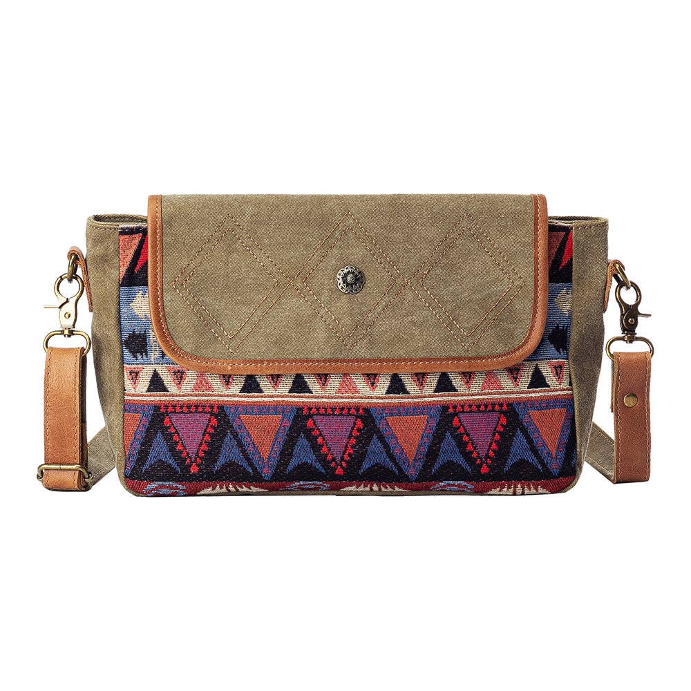 Canvas Western Shoulder Bag - PYRAMID