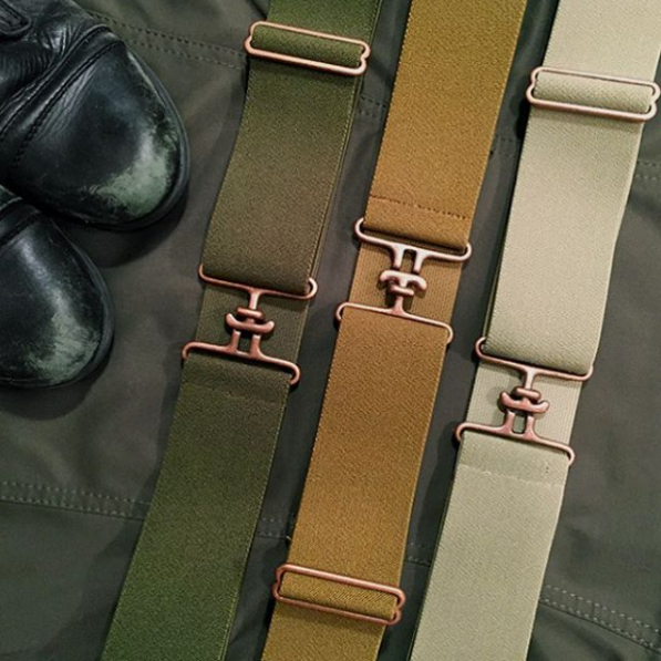 Khaki + Copper Elastic Belt