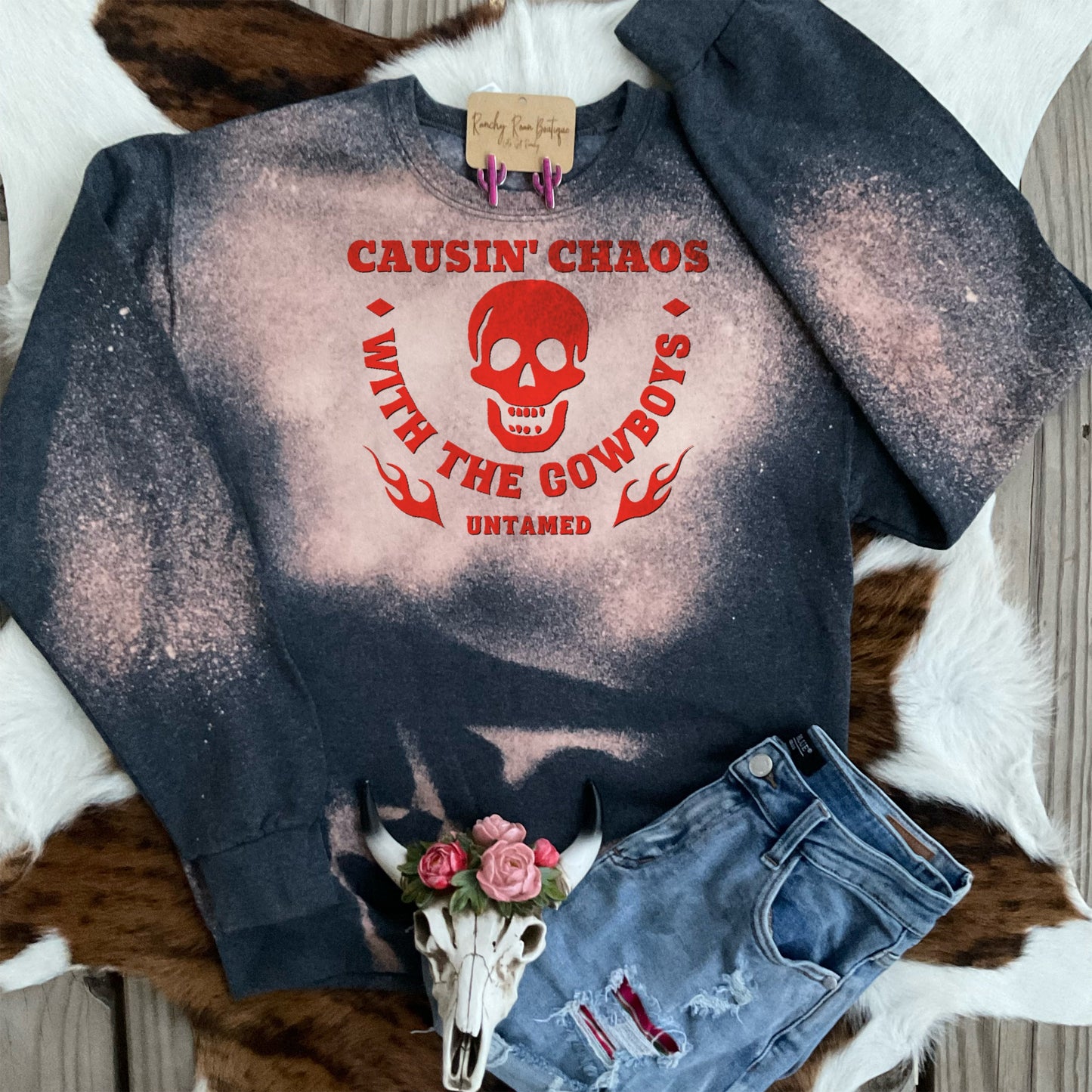 Causin’ Chaos Western Graphic Sweatshirt