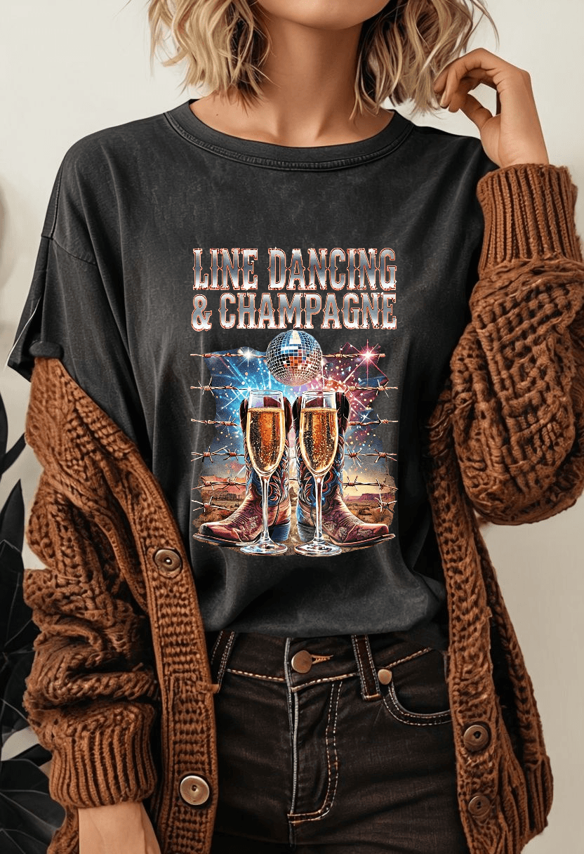 Line Dancing and Champagne T-Shirt