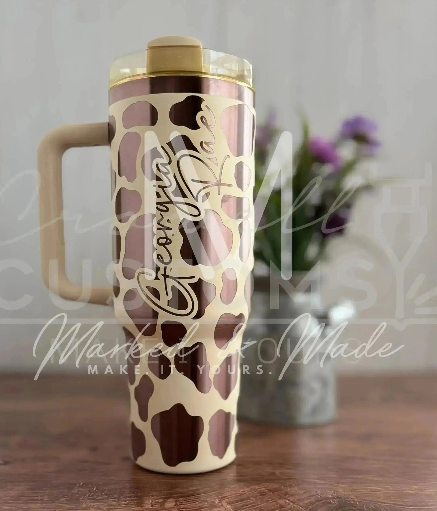 Cow Print Western Engraved Tumbler | 20oz