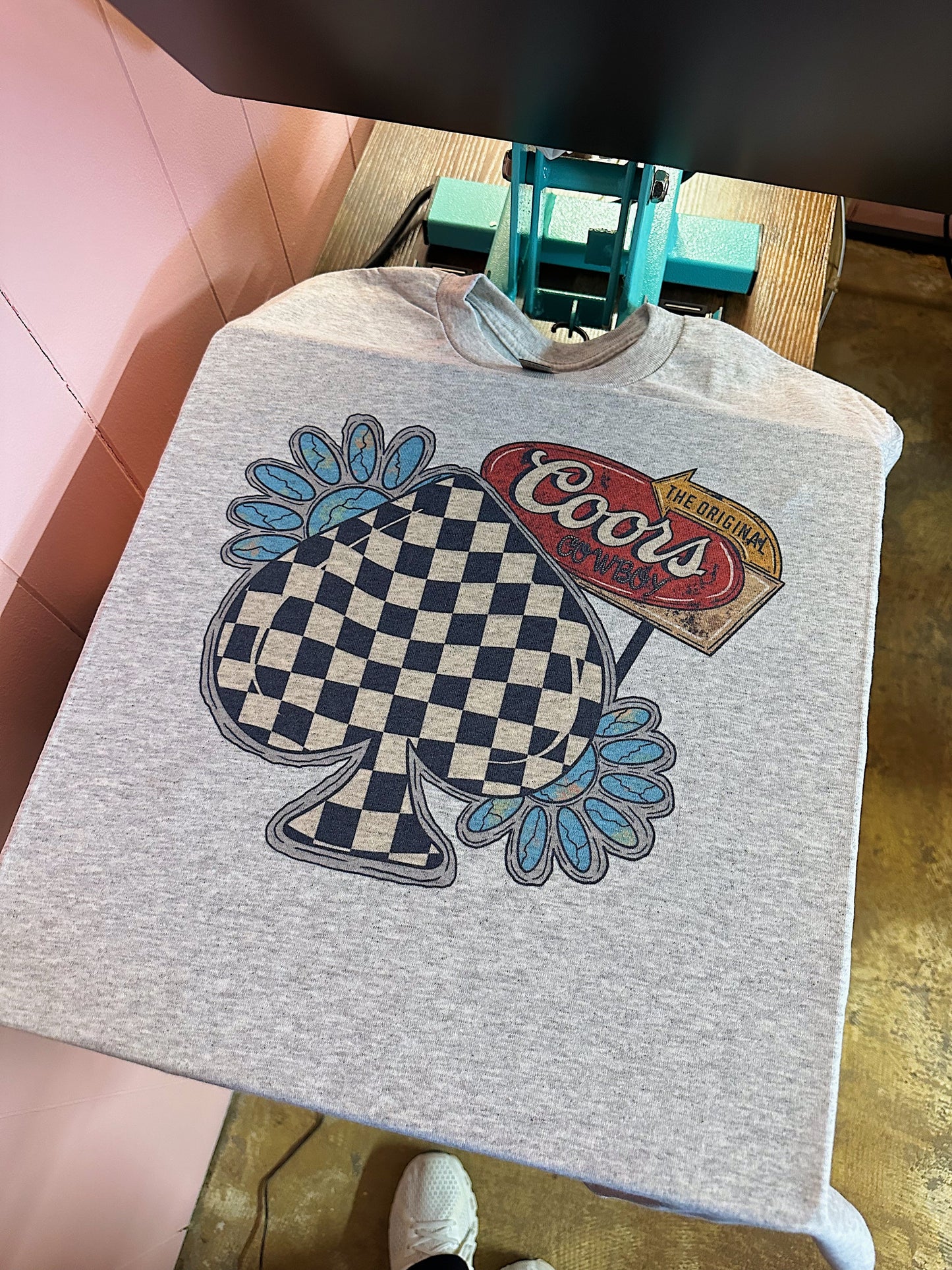 Checkered Spade TEE or CREWNECK