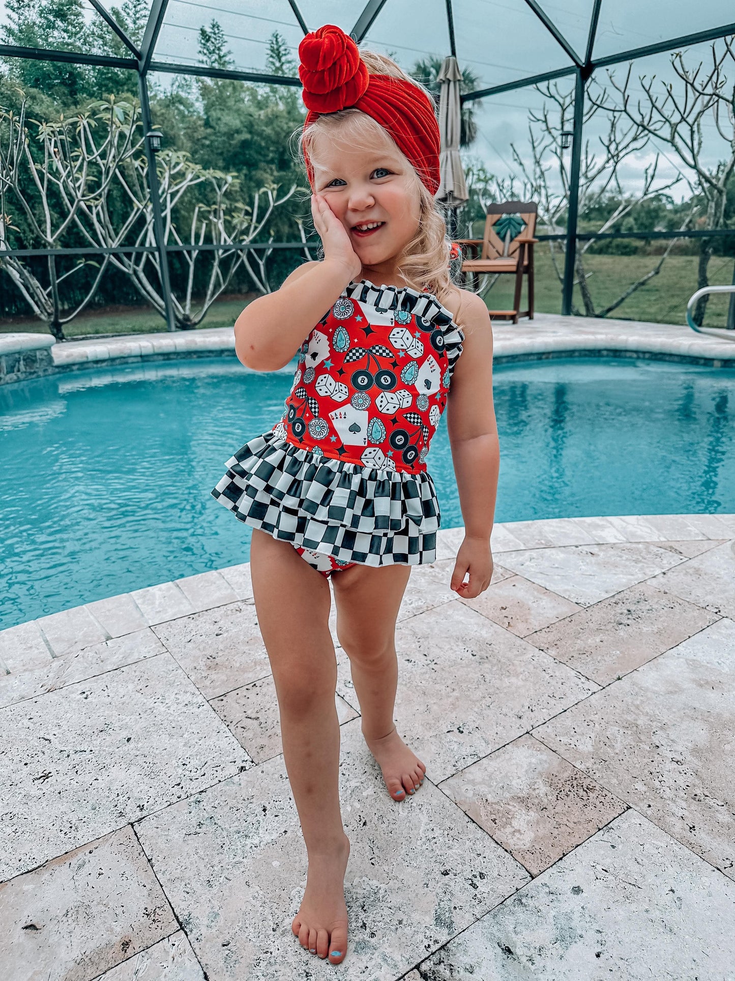 Wild Card Ruffled Swim Suit (FINAL SALE)