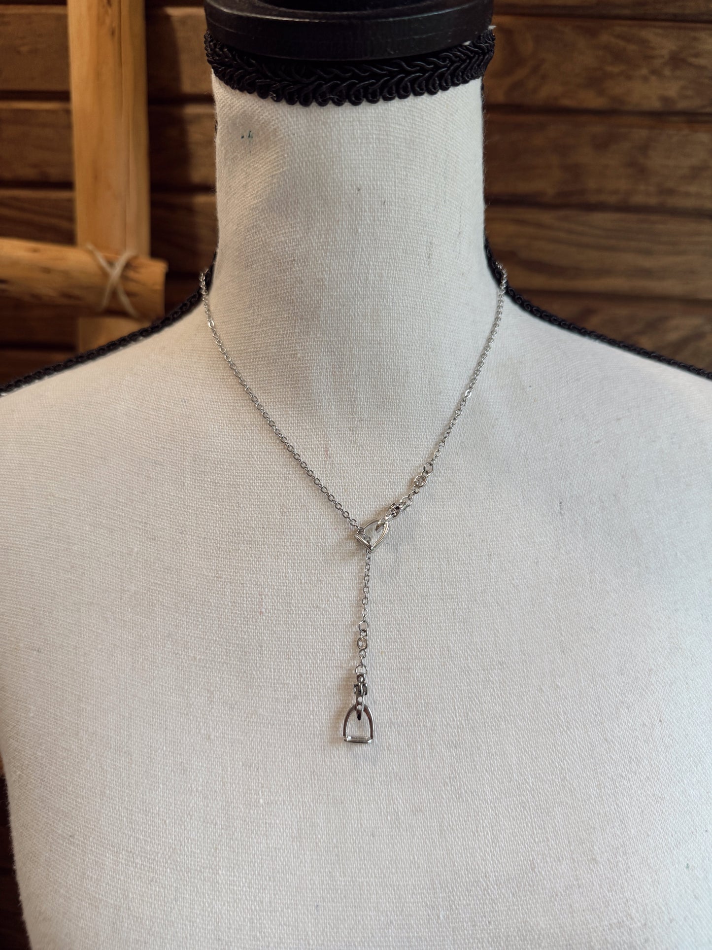 The Y Stirrup Necklace - Silver