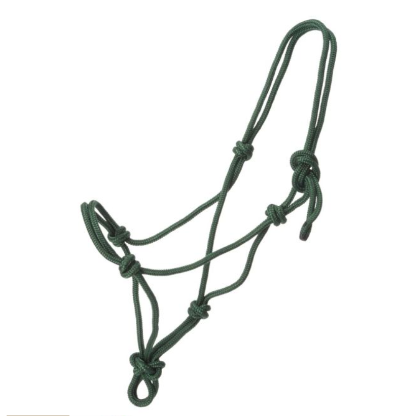 TOUGH1 MINIATURE POLY ROPE HALTER - HUNTER GREEN - MEDIUM