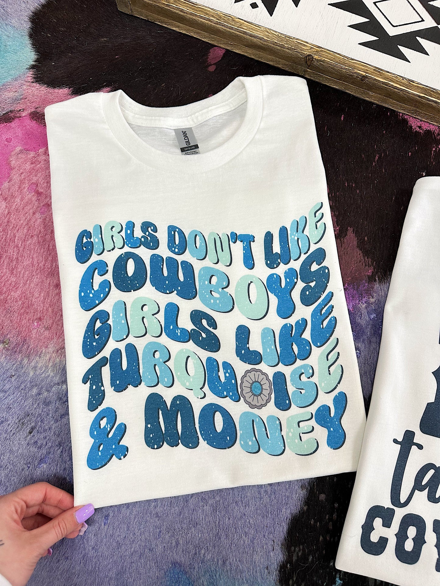 Turquoise & Money TEE or CREWNECK