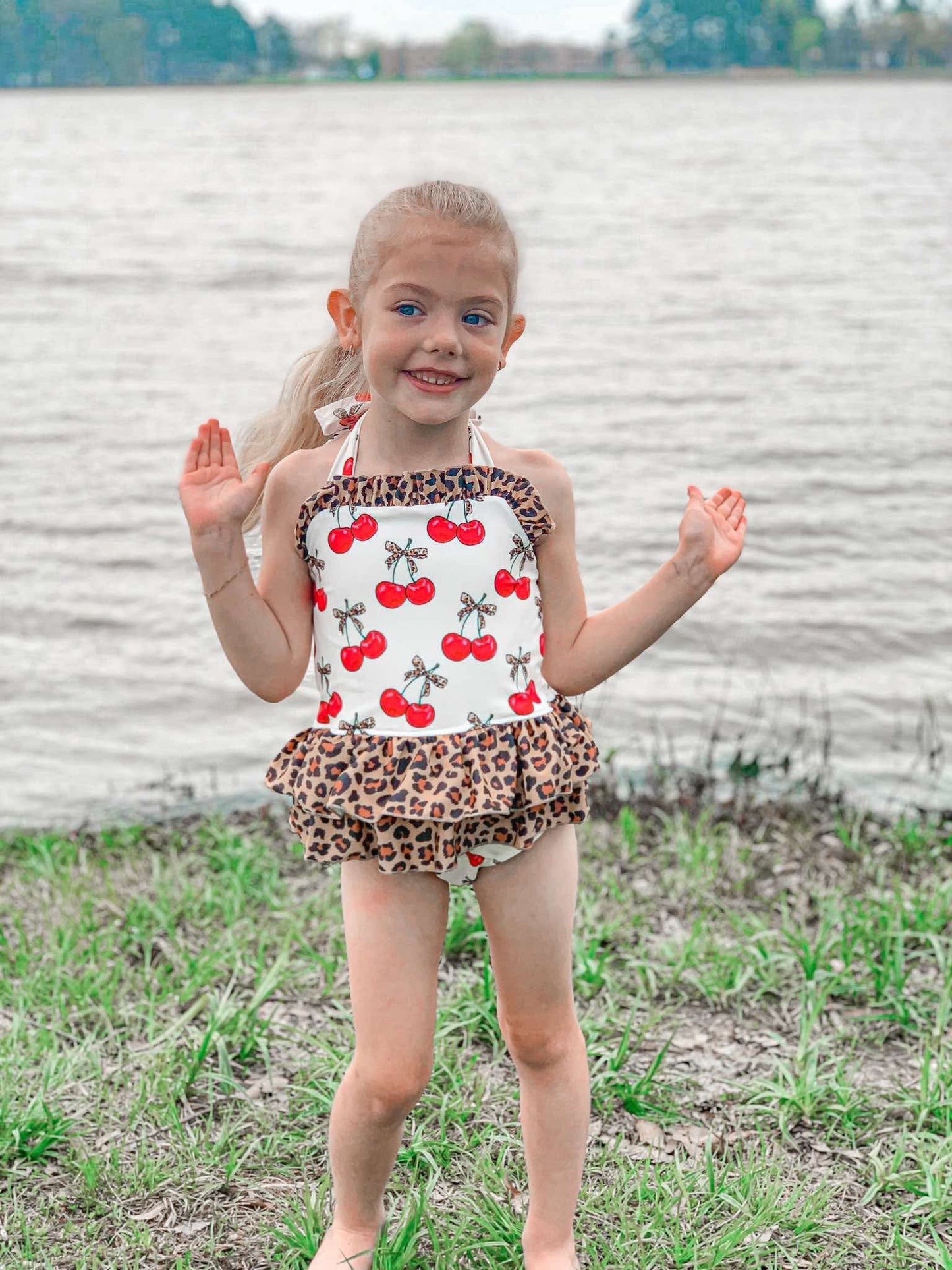 Cherry-licious Ruffled Swim Suit (FINAL SALE)