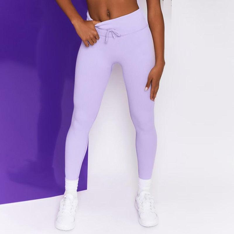 Ribbed High-Waisted Yoga Pants | Soft, Breathable Fitness Leggings