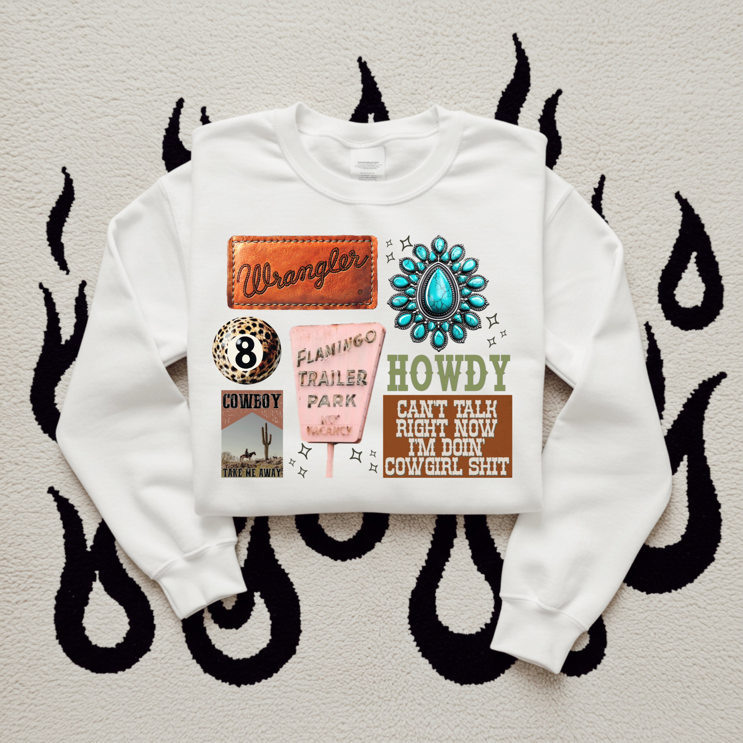 Cowgirl Collage TEE, CREWNECK or QUARTER ZIP