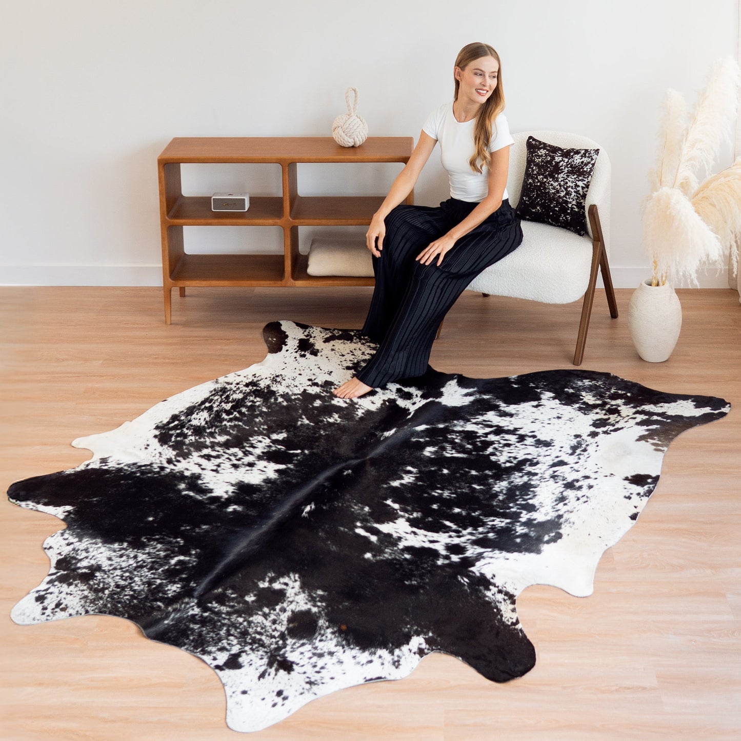Black Salt and Pepper Cowhide Rug