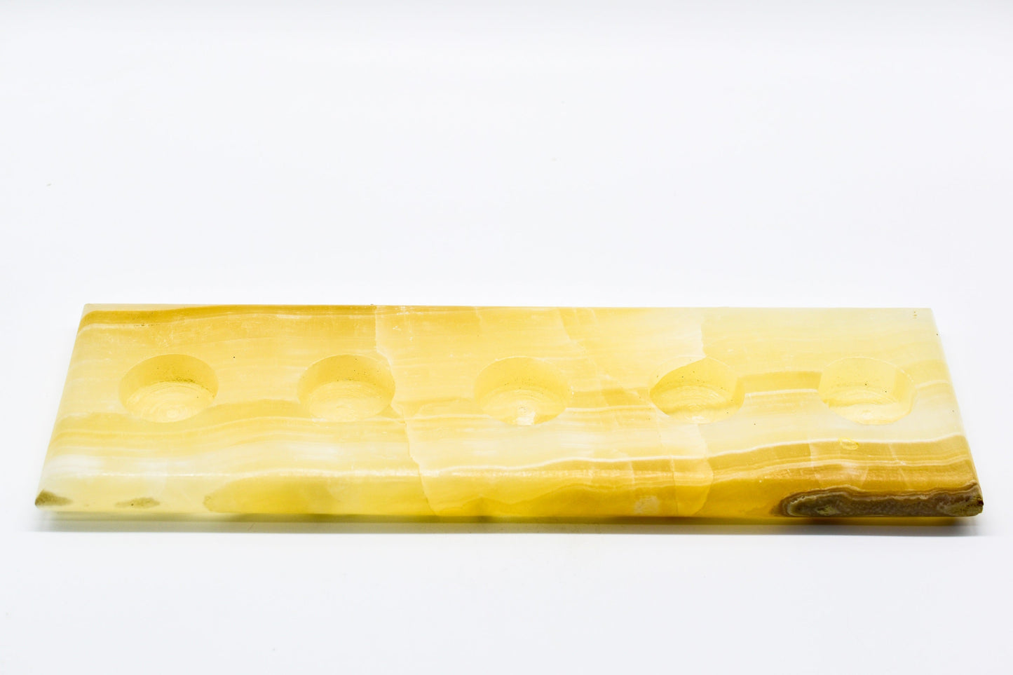 Sleek Amber Onyx 5 Tea Light Candle Holder