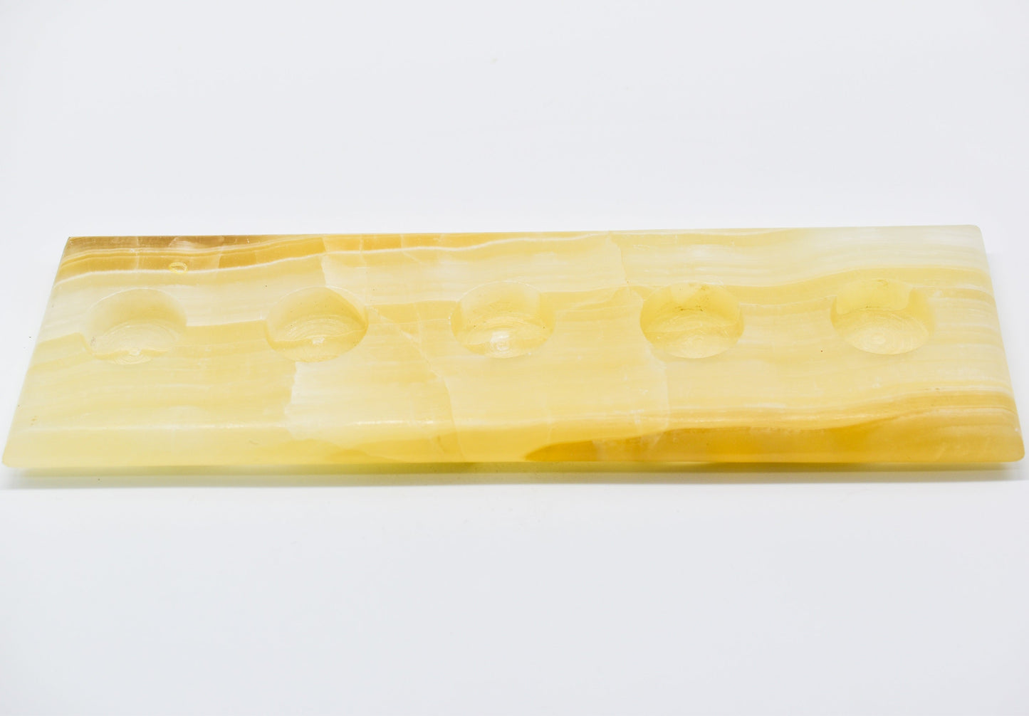 Sleek Amber Onyx 5 Tea Light Candle Holder