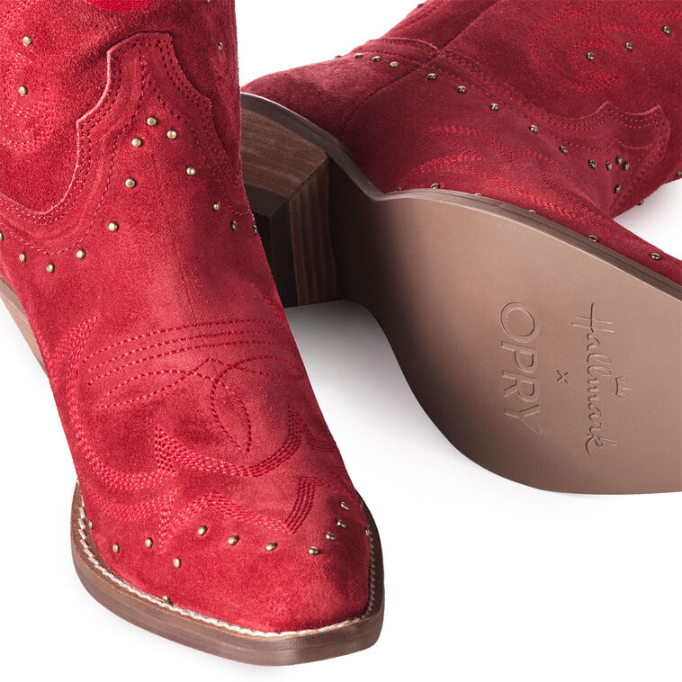 Hallmark x Opry® Merlot Suede Women's Cowboy Boots by Dingo Size 10