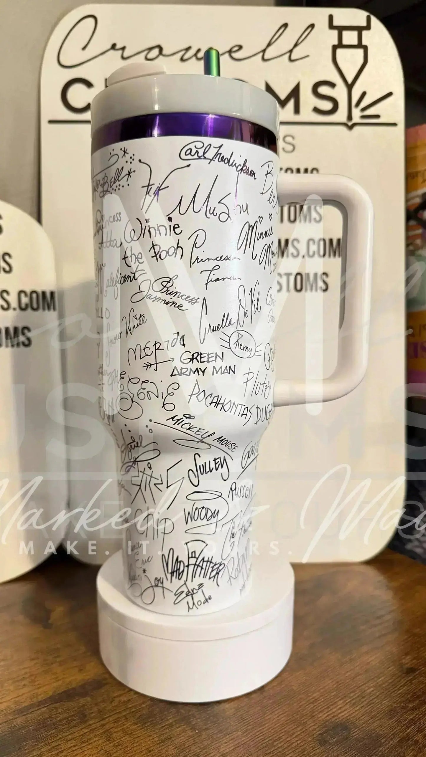 Disney Autograph (Character Signature) Engraved Tumbler | Genuine Stanley