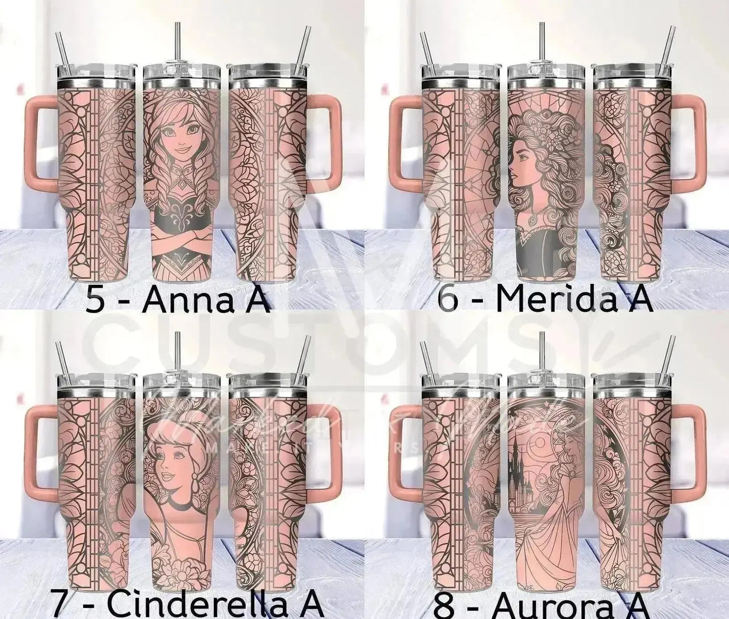 Disney Princess Engraved Tumbler (Choose Design) | 20oz