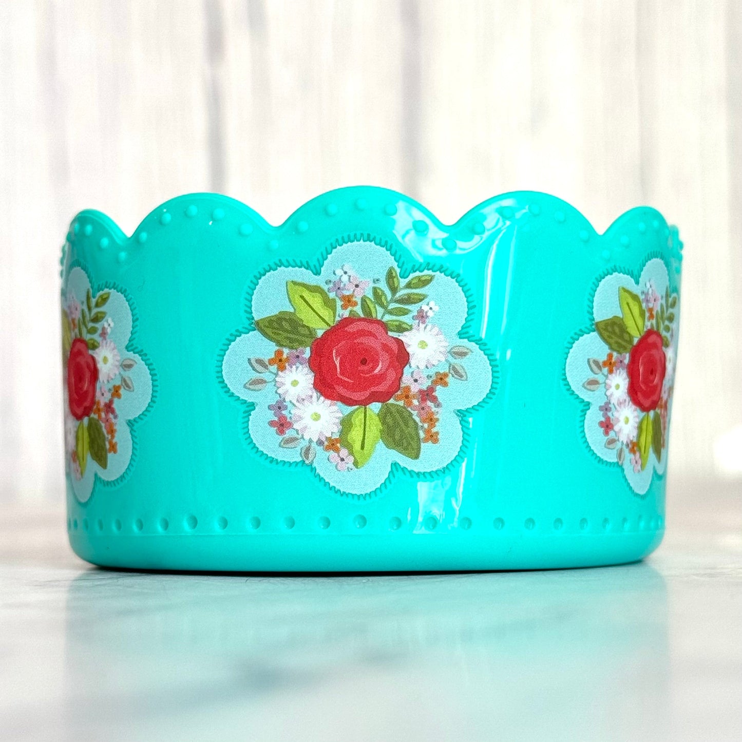 Tiffany Floral Scallop Tumbler Boot -fits 20-40oz