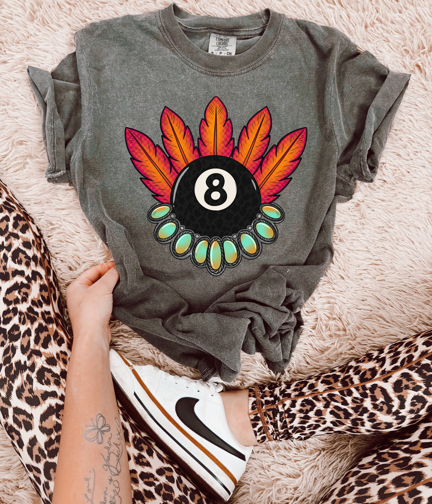 Feathered 8 ball Tee