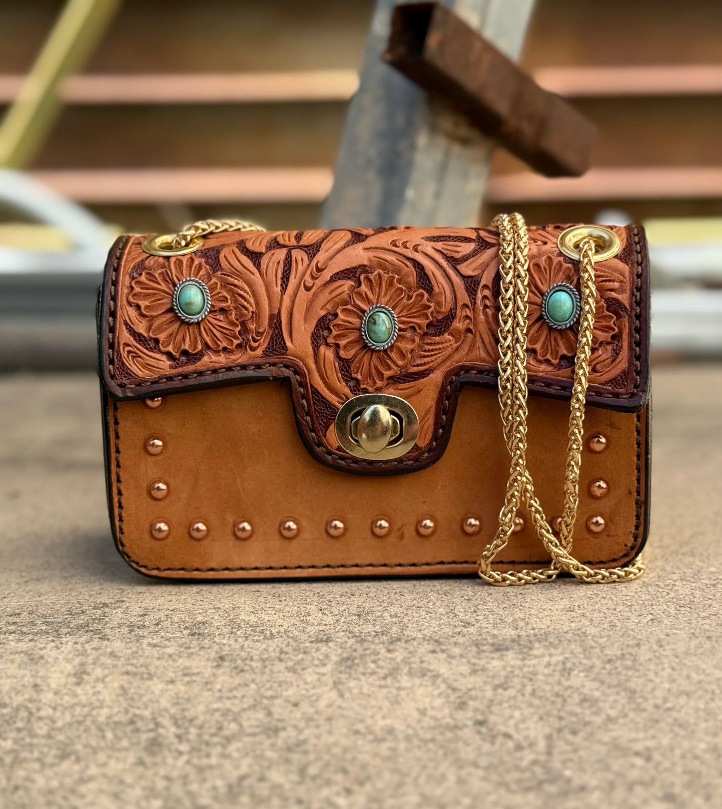 The Cowgirl Stadium Bag - Turquoise