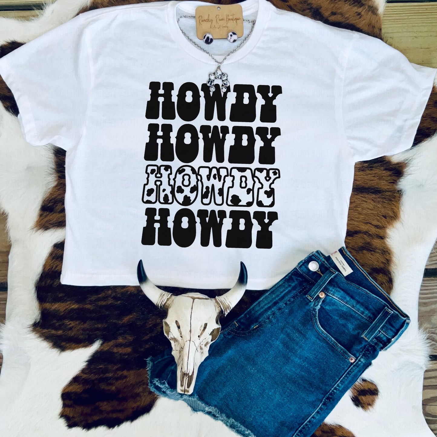 Howdy Stacked Cropped Tee