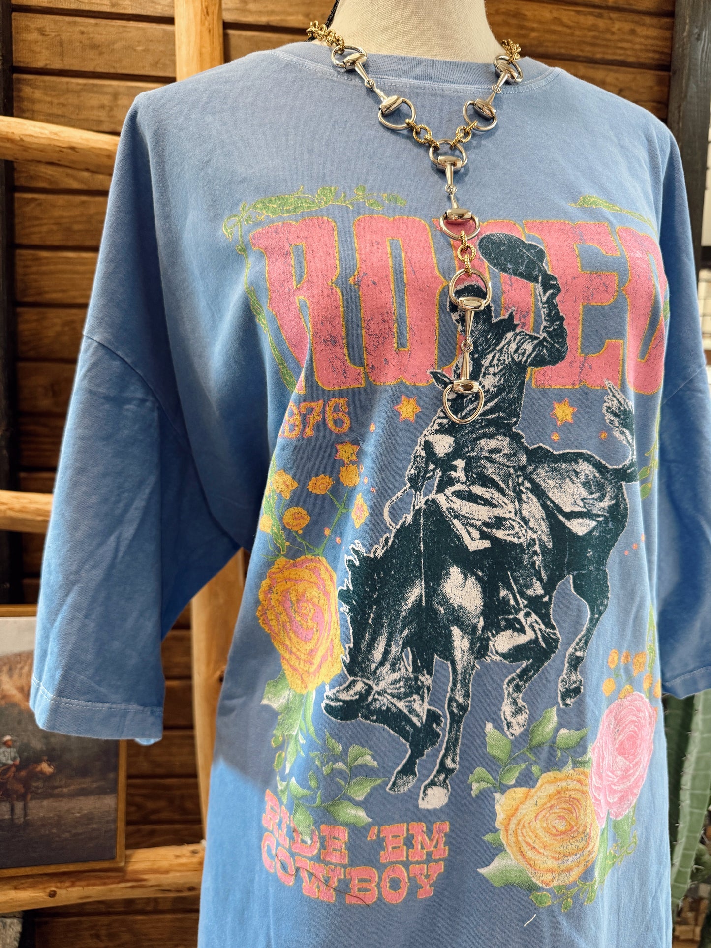 The Ride Em Tee - Cobalt