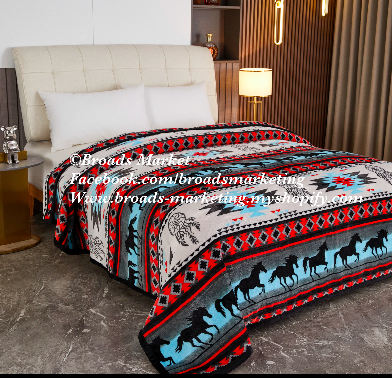Desert Turquoise Sandhorse Super Plush Blanket