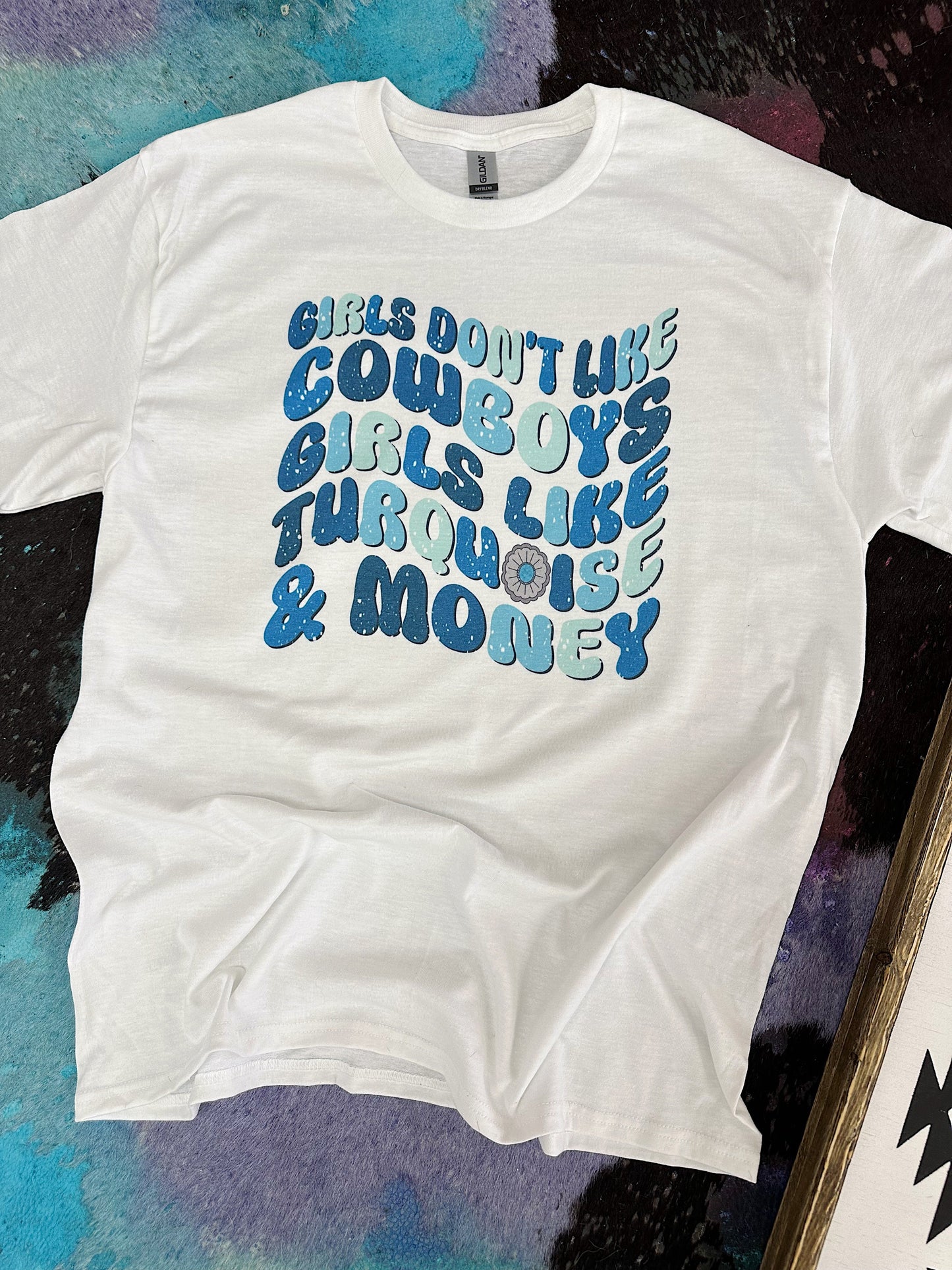 Turquoise & Money TEE or CREWNECK