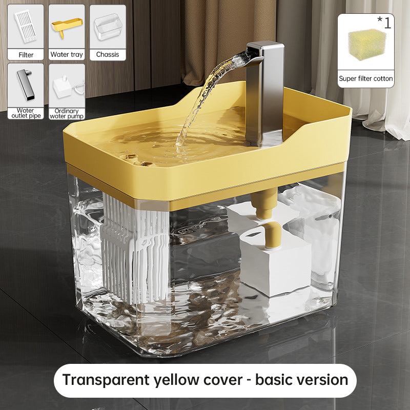 Automatic cat water fountain with filter, USB-powered, anti-dry & circular filtration.