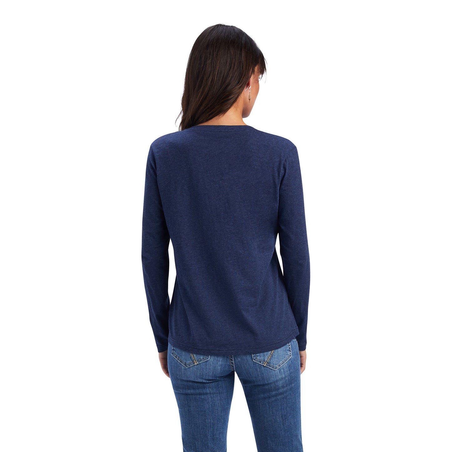 REAL Chest Logo LS Tee-Navy Heather