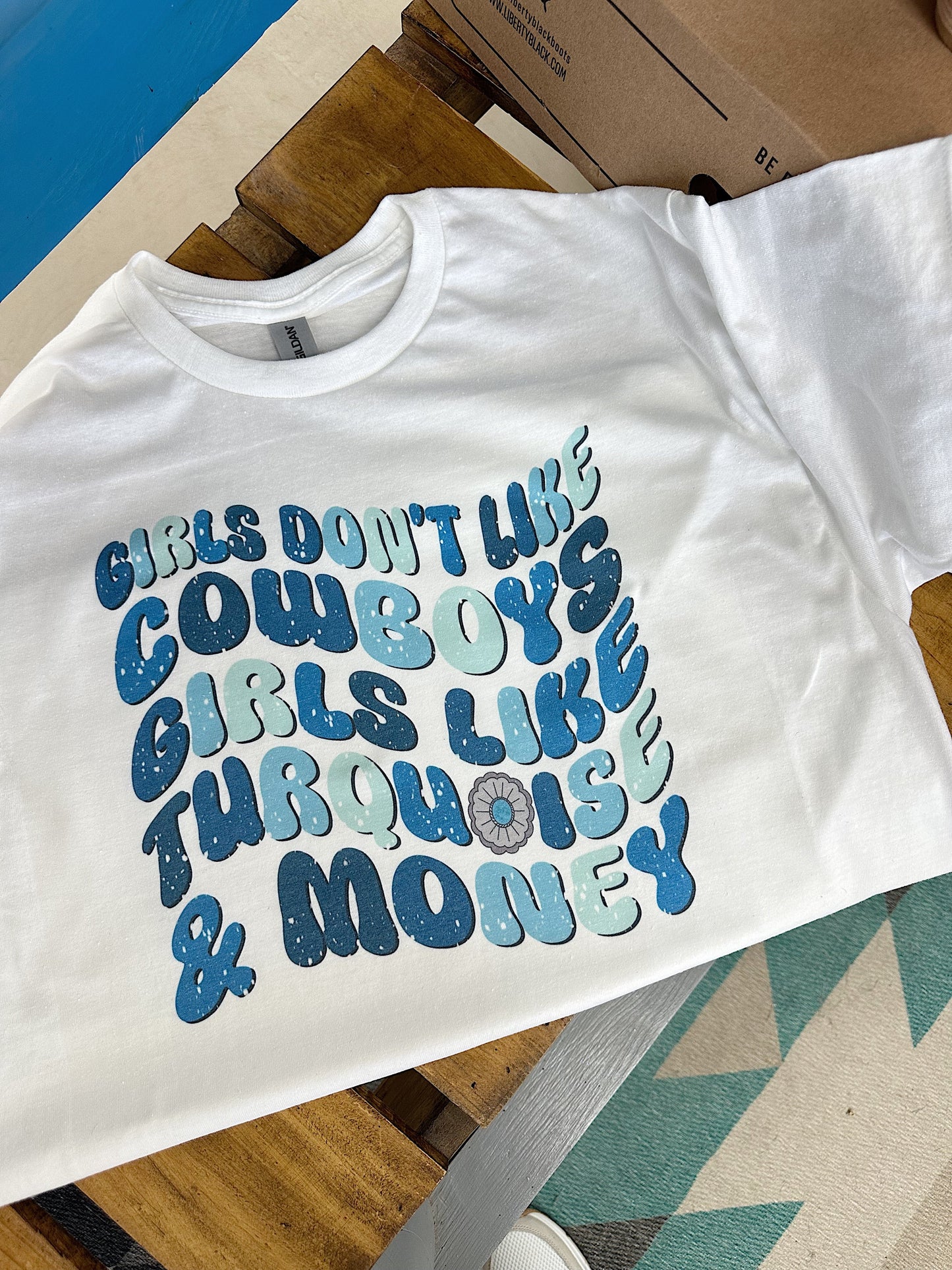 Turquoise & Money TEE or CREWNECK