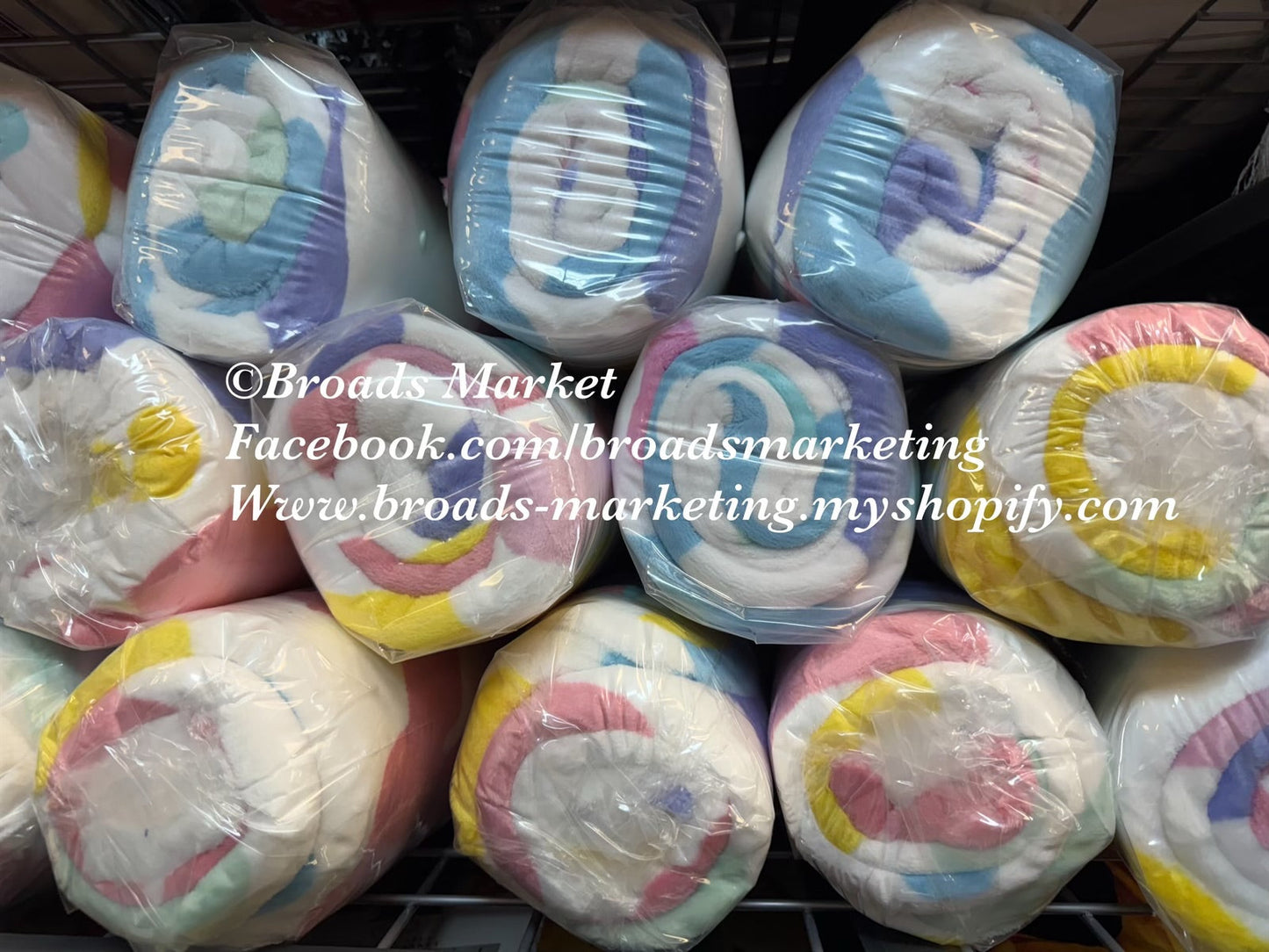 Rainbow Multi Colored Cow Print Blankets