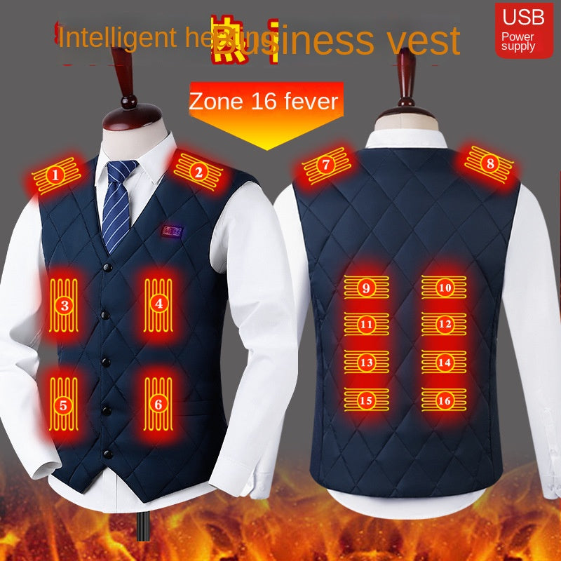 Sixteen zone intelligent heating vest for winter warmth, USB electric heating vest, constant temperature men's and women's horse clips