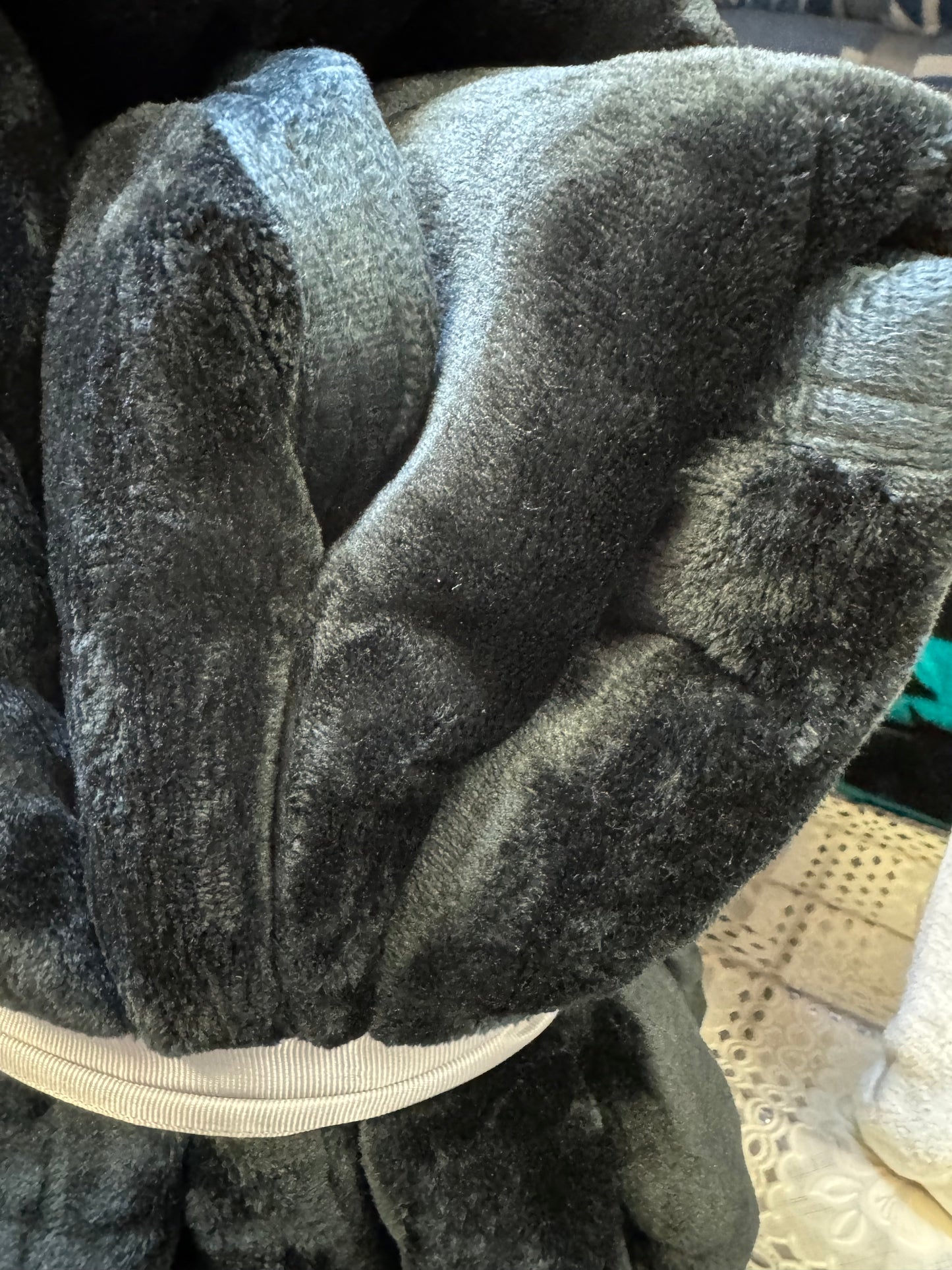 Solid Black Super Plush Blanket
