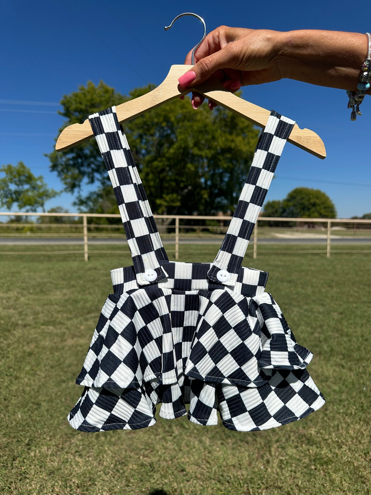 Checkered Suspender Skirt (FINAL SALE)