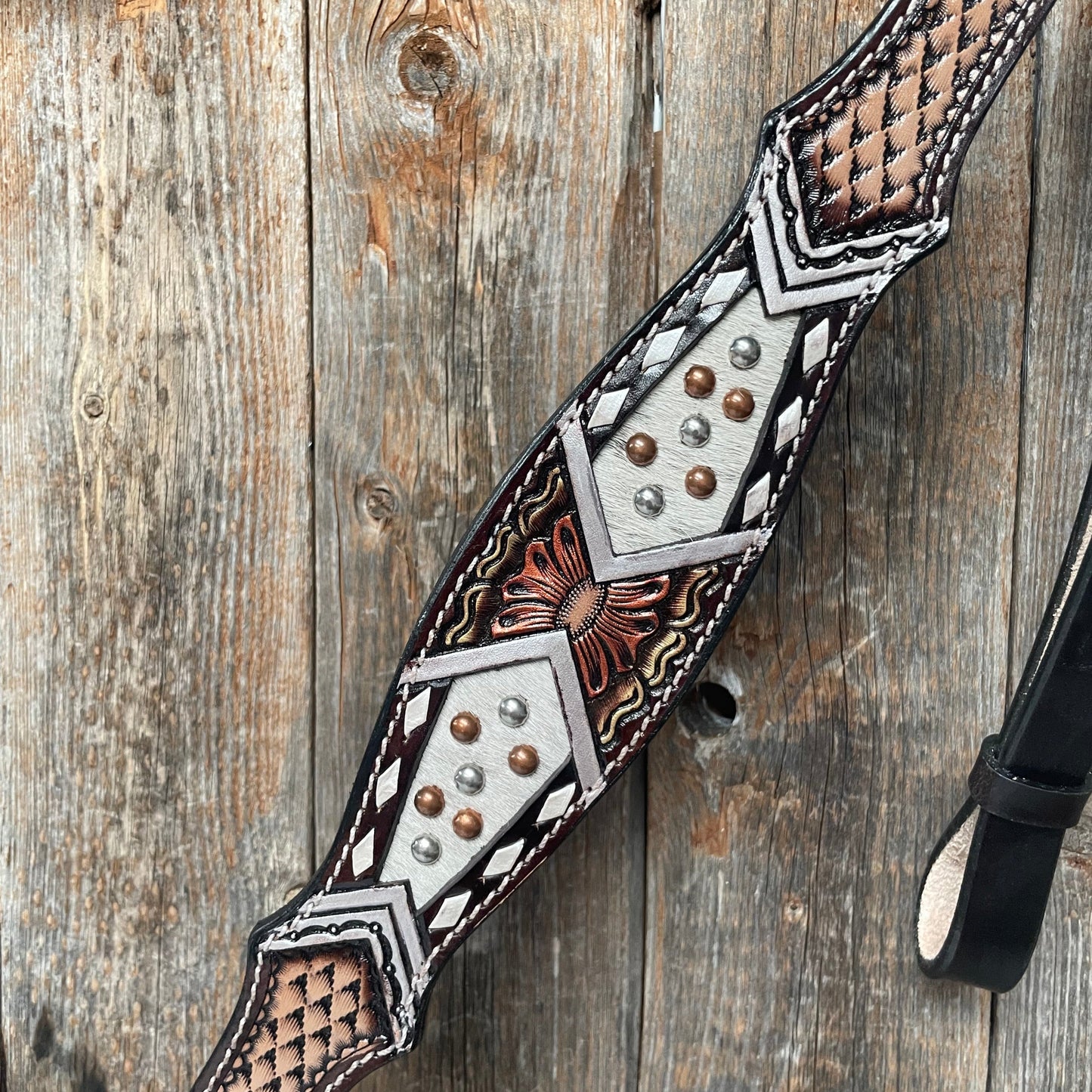 Dark Oil Cowhide Breastcollar #FK101