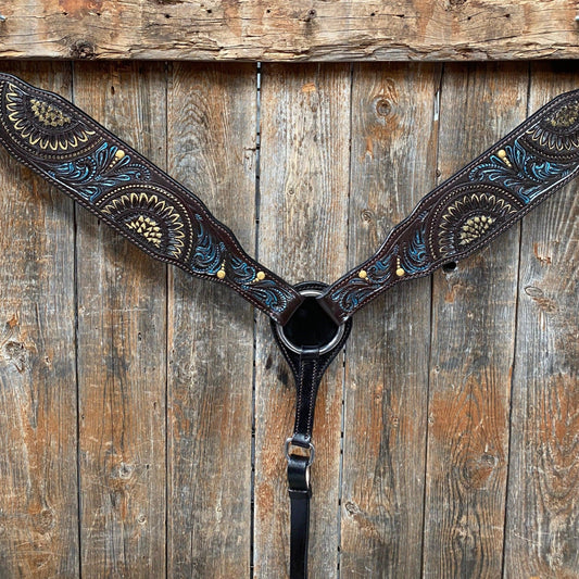 Dark Oil Floral Hand Painted Breastcollar #FK108