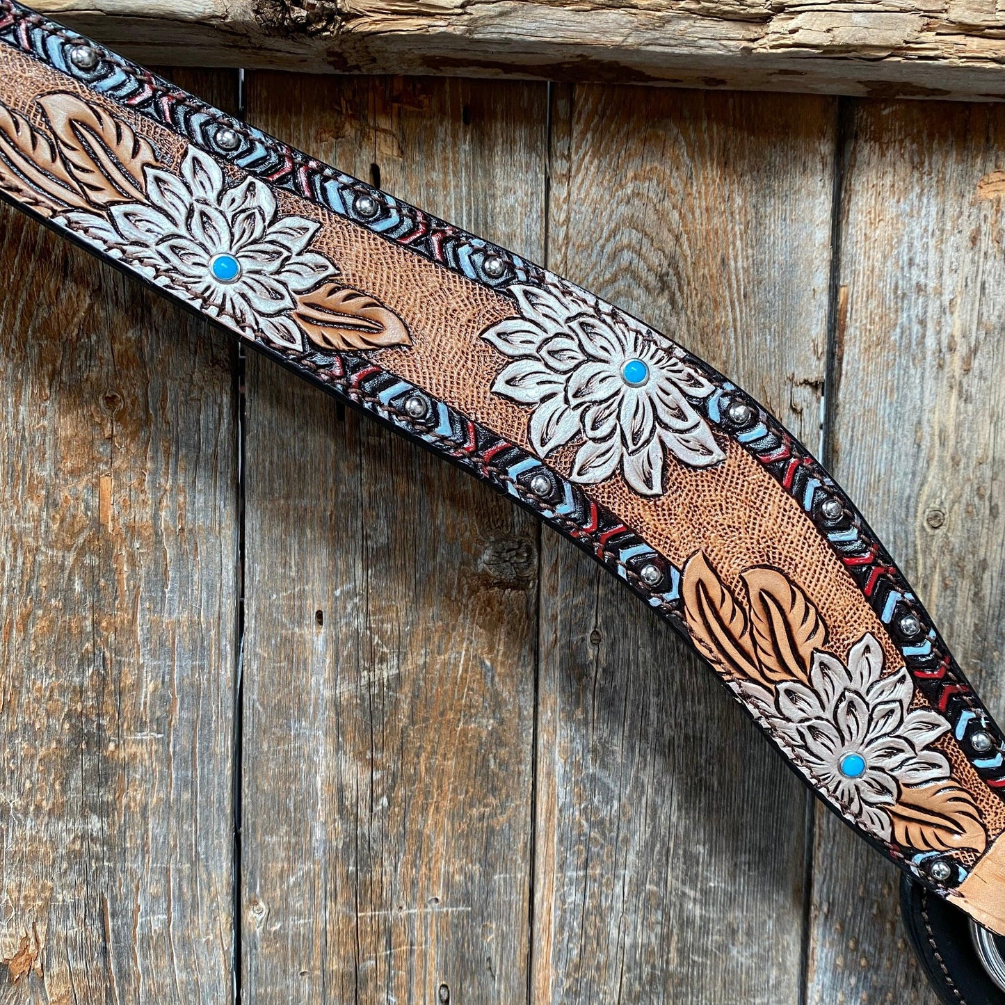 Two Tone Hand Painted Flower Breastcollar #FK121