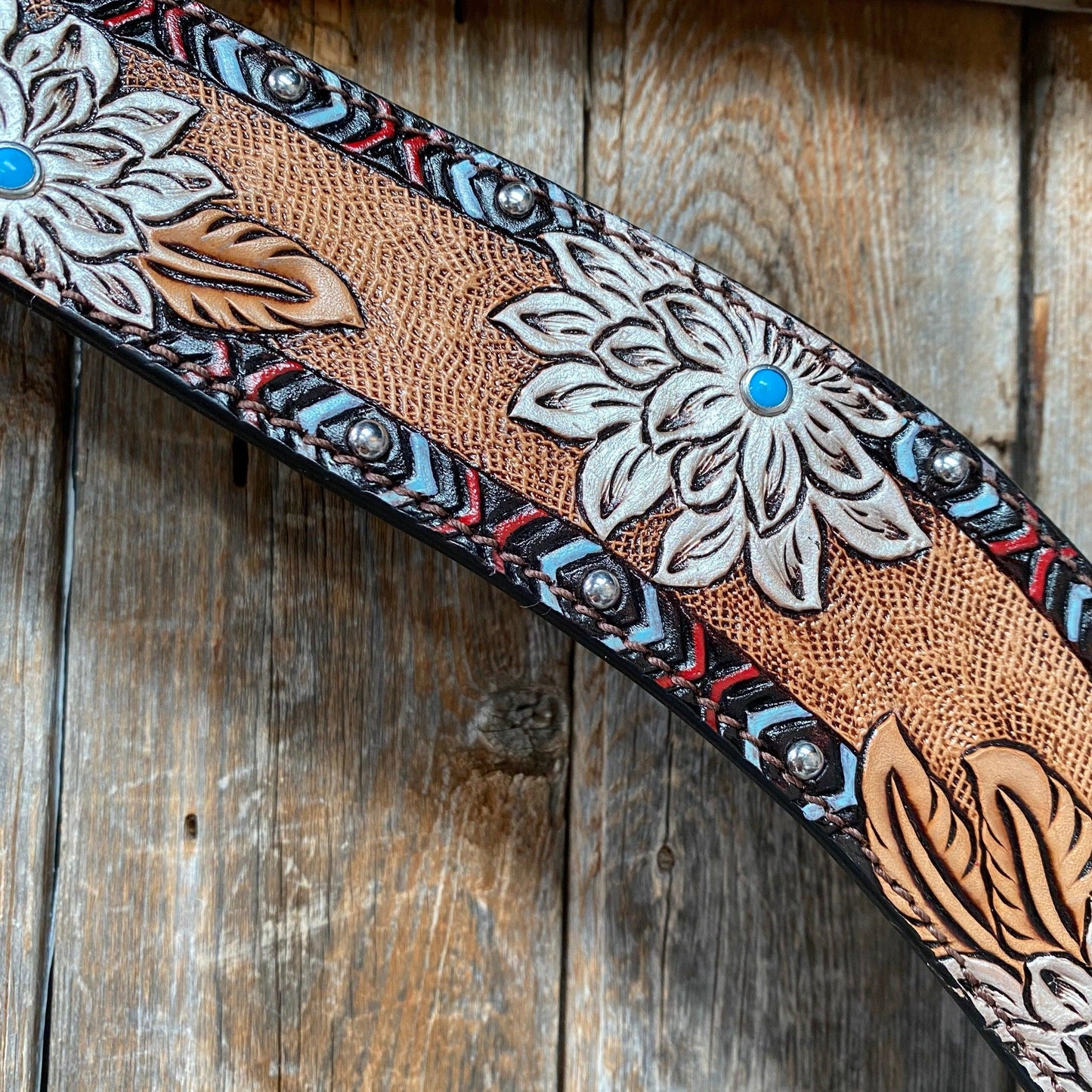 Two Tone Hand Painted Flower Breastcollar #FK121