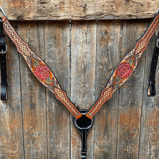 Light Oil Hand Painted Rose Breastcollar #FK125