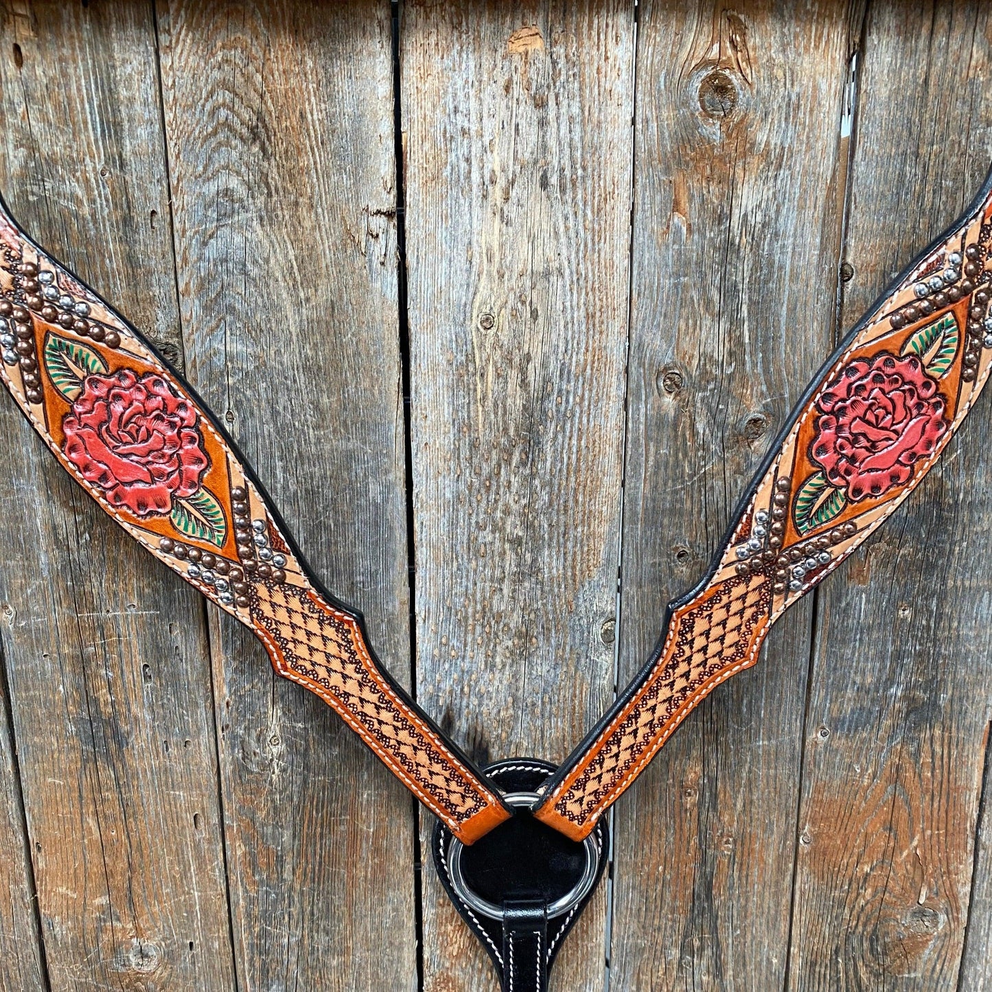 Light Oil Hand Painted Rose Breastcollar #FK125