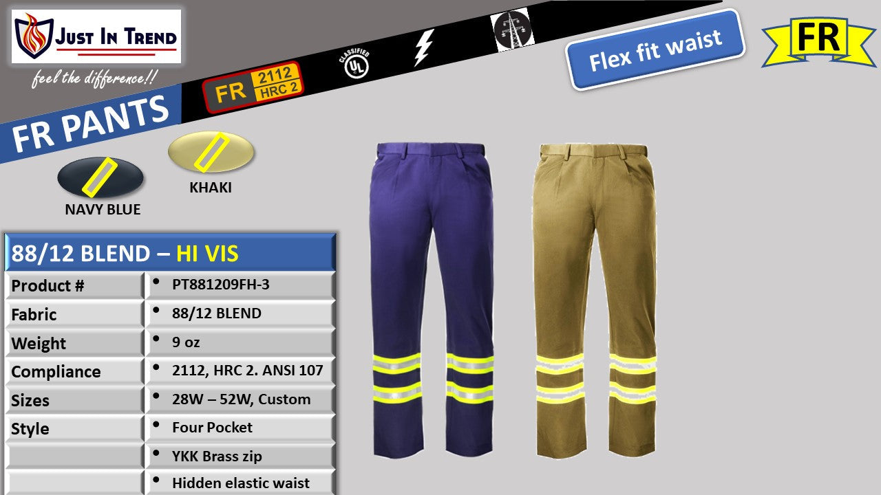 Flame Resistant High Visibility Hi Vis 88% C/12% N Pant/Trouser
