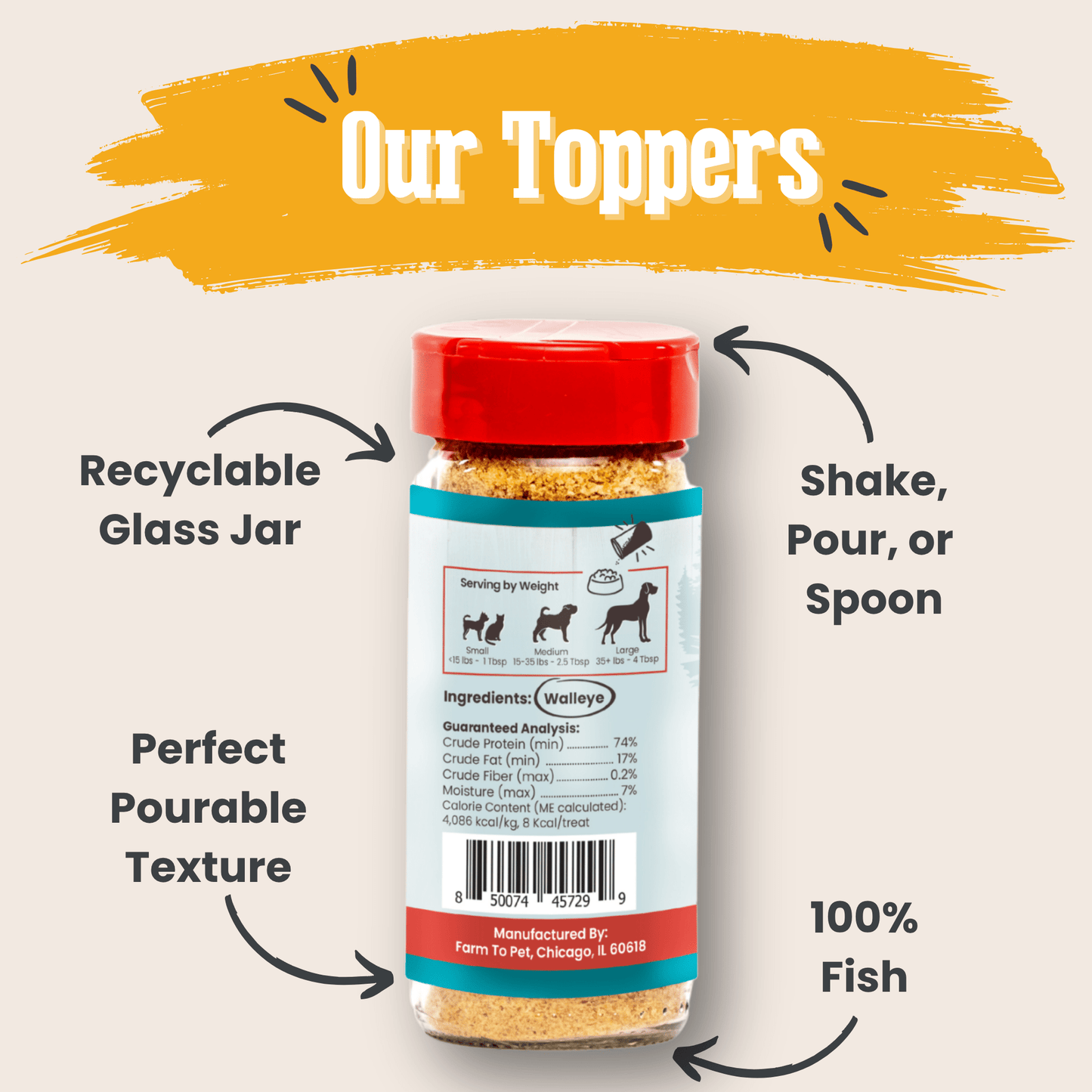 Treat Topper Fish Dog Food Topper