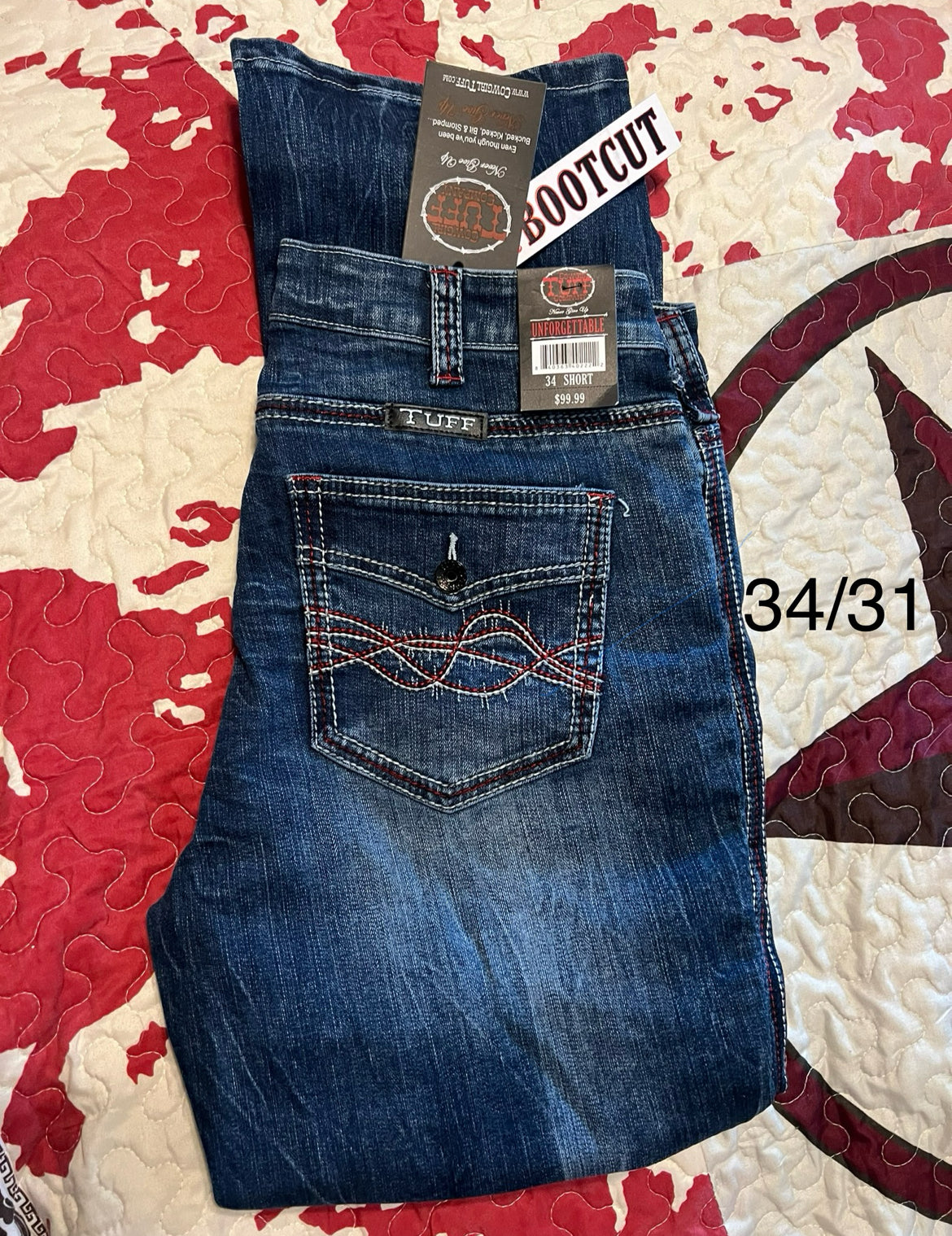 “Extreme” Barbwire Cowgirl Tuff Jeans 34/31Brand New