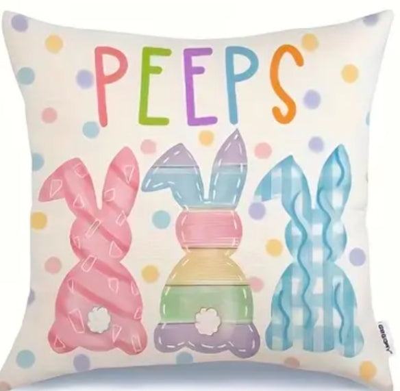 Peeps 18”x18” pillow