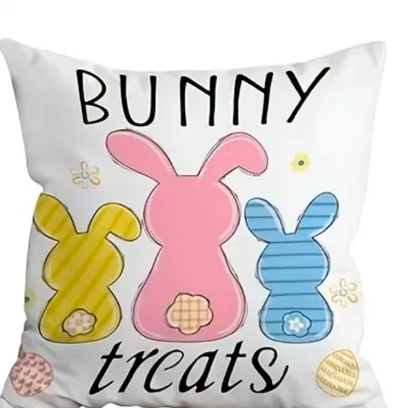 Bunny Treats 18”x18” pillow